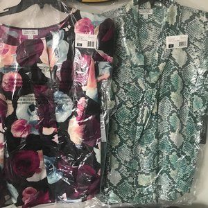 TAHARI Womens Blouse MULTICOLOR Size 2XL SET OF 2